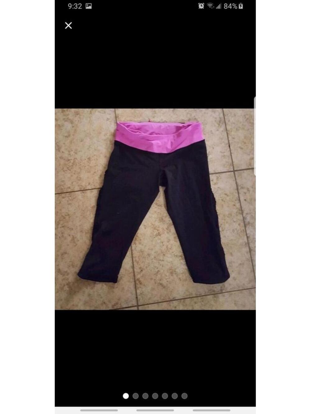 Lululemon Leggings Crop Ruffle Black 6